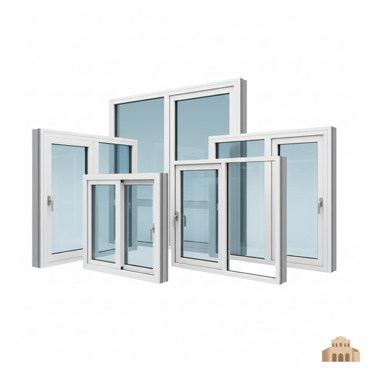 نوافذ وأبواب UPVC وألومنيوم عازلة للحرارة والصوت - مشاريع السعودية عامر للديكور