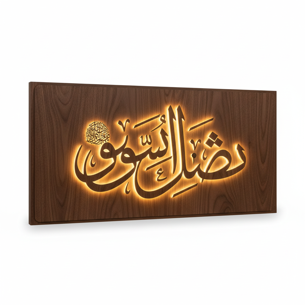 لوحة خشبية مخصصة بالحروف العربية