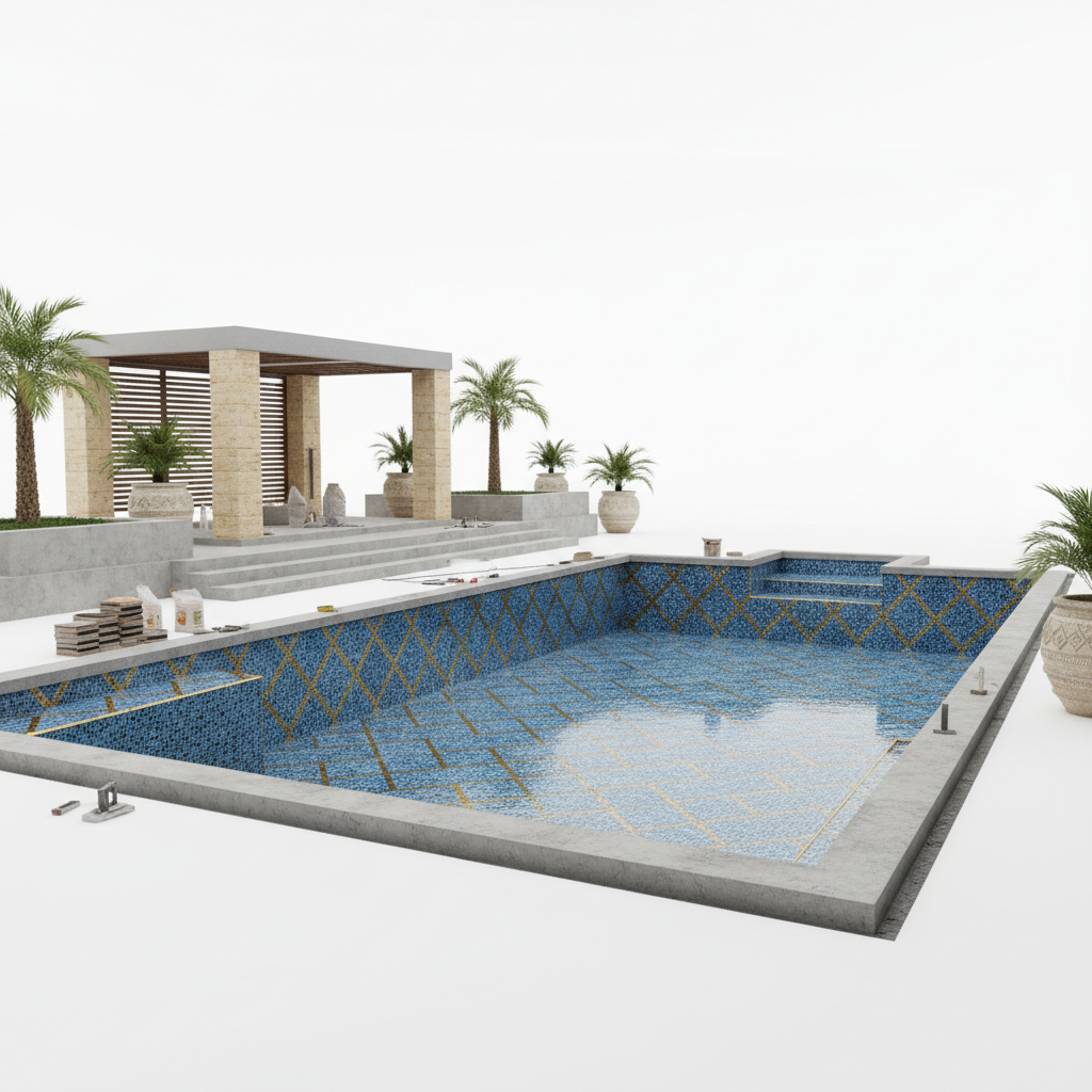 إنشاء مسابح وتنسيق حدائق فلل بالرياض - تصميم وتنفيذ احترافي عامر للديكور