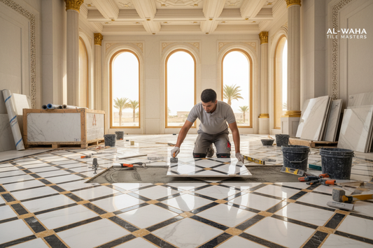 خدمة تركيب الأرضيات والبلاط الاحترافية