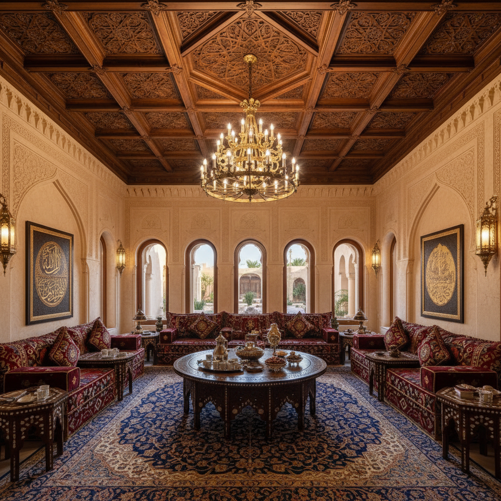 تصميم مجالس عربية فاخرة بالرياض عامر للديكور