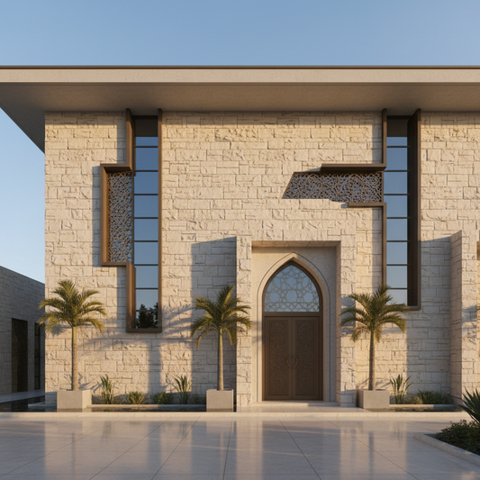 كسوة حجر طبيعي واجهات فيلات بالرياض عامر للديكور