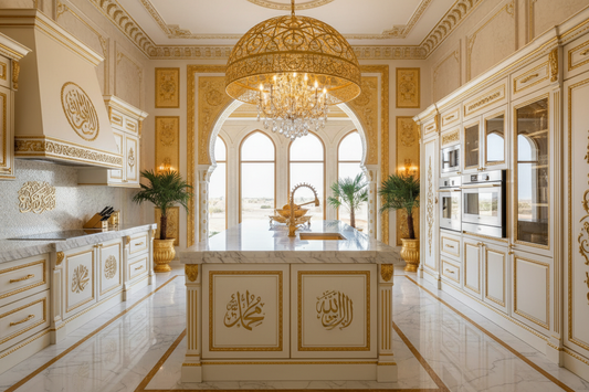مطبخ ملكي فاخر بزخارف إسلامية وذهب خالص